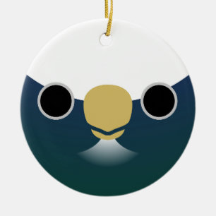 Das Gesicht eines weißen Papagei Keramik Ornament