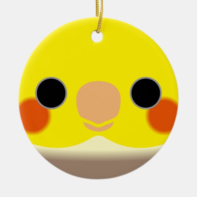 Das Gesicht eines Zimtkuchens Keramik Ornament (Vorne)