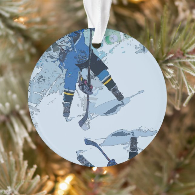 Das Gesicht-Off - Eishockeyspieler-Ornament Ornament (Baum)