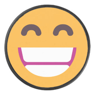 Das Gesicht strahlend Augen Niedliche Farben Emoji Eishockey Puck