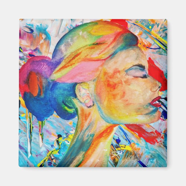 Das Gesicht vieler Farben Magnet (Vorne)