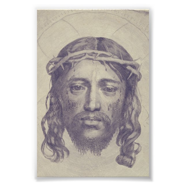 Das Gesicht von Christus auf dem heiligen Schleier Fotodruck (Vorne)