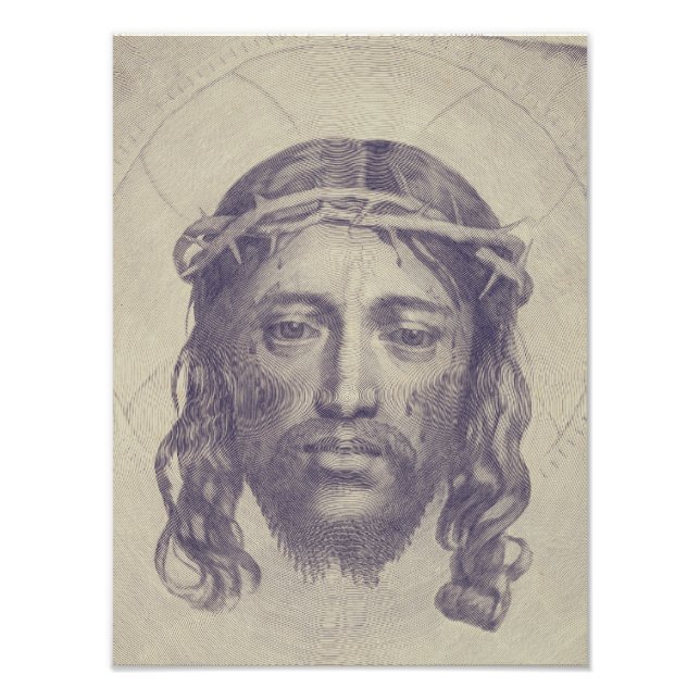 Das Gesicht von Christus auf dem heiligen Schleier Fotodruck (Vorne)