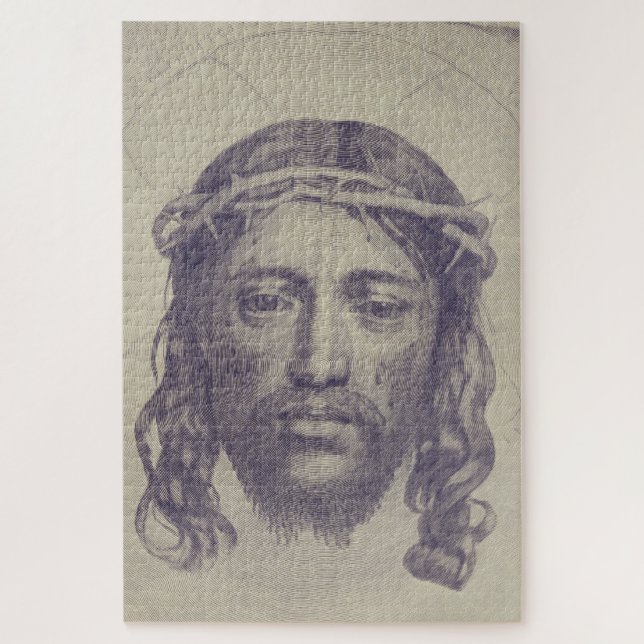 Das Gesicht von Christus auf dem heiligen Schleier Puzzle (Vertikal)