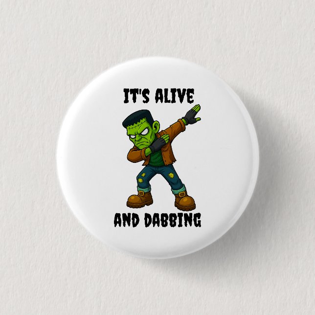 Das gestanzte Monster lebt und versucht zu Hallowe Button (Vorderseite)