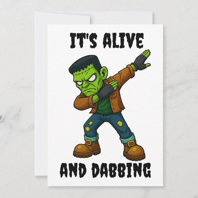 Das gestanzte Monster lebt und versucht zu Hallowe Einladung (Vorderseite)