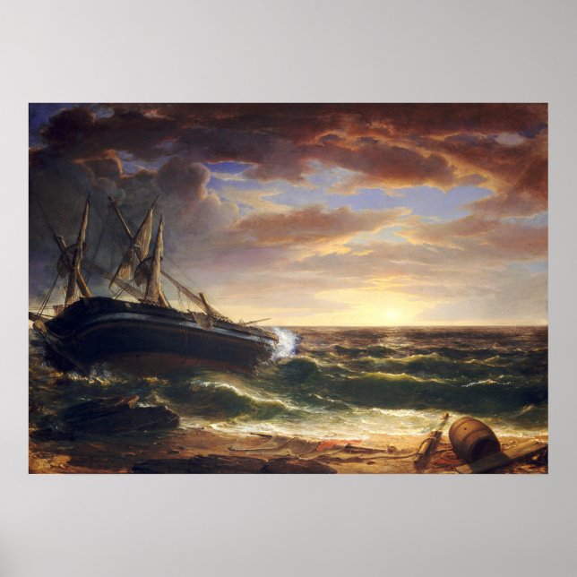 Das gestrandete Schiff - Asher Durand Fine Art Pos Poster (Vorne)