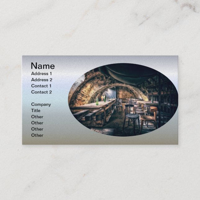 Das gewölbte Wine Celler-Bar Visitenkarte (Vorderseite)