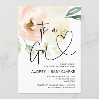 Das Girl Baby Dusche Party New Baby Party Floral Einladung