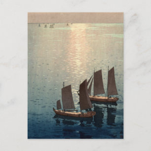Das glänzende Meer von Hiroshi Yoshida Postkarte