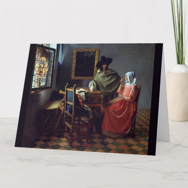 Das Glas des Weins durch Johannes Vermeer Karte (Vorderseite)