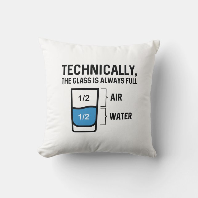 Das Glas ist immer voll Kissen (Vorderseite)