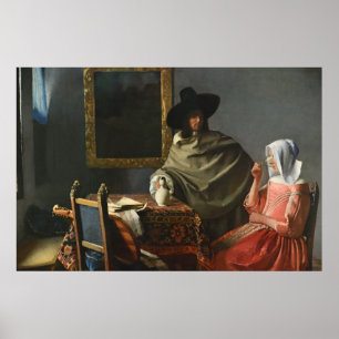 Das Glas Wein (c.1661) — Vermeer Poster