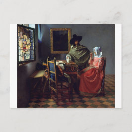 Das Glas Wein von Johannes Vermeer Postkarte