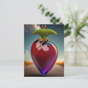 Das gläserne Herz Digitale Kunst Postkarte