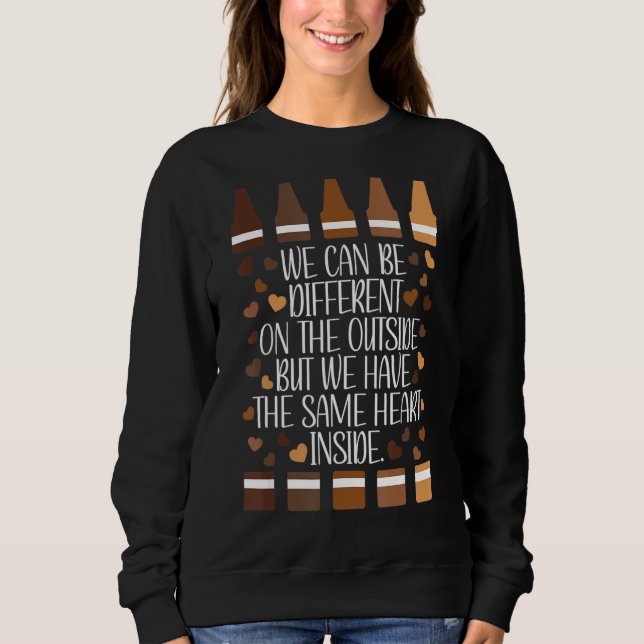 Das gleiche Herz innerhalb der schwarzen Geschicht Sweatshirt (Vorderseite)