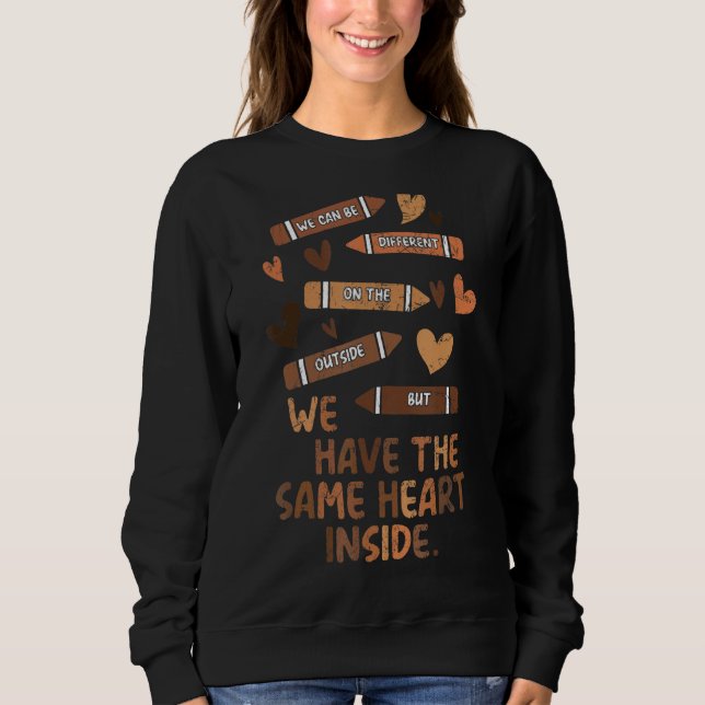 Das gleiche Herz innerhalb der schwarzen Geschicht Sweatshirt (Vorderseite)