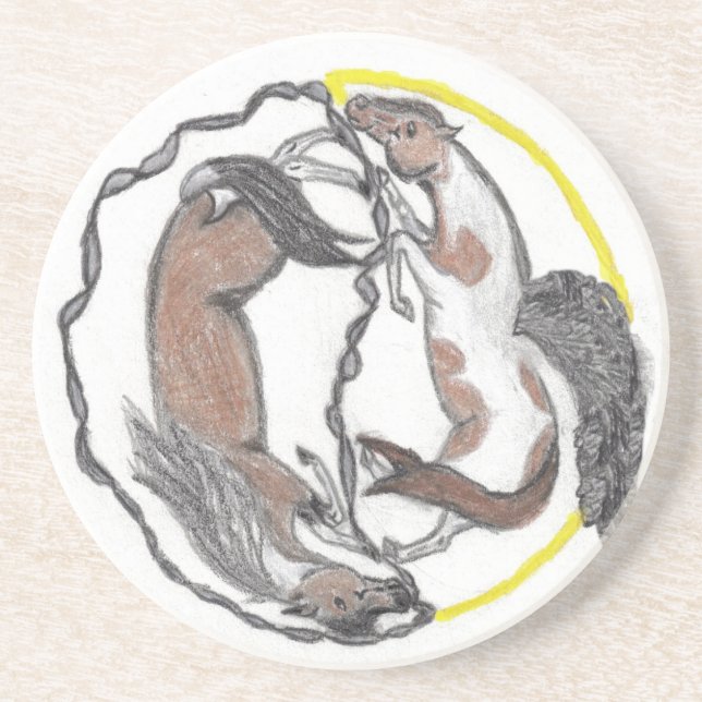 Das Gleichgewicht von Mutter und Tochter Sandstein Untersetzer (Vorne)