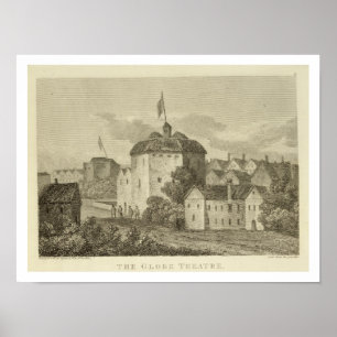 Das Globe Theater auf der Bankseite, wie es in Poster