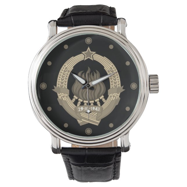 Das glorreiche SFR Jugoslawien - Emblem Watch. Armbanduhr (Vorderseite)
