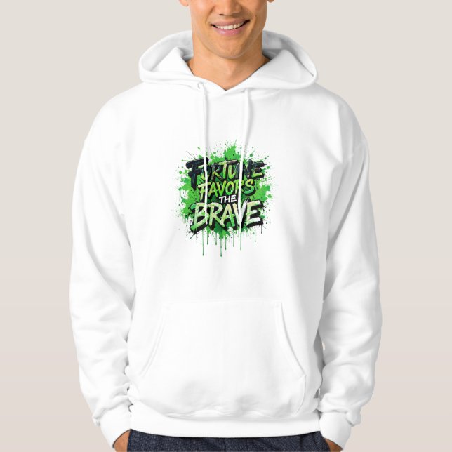 Das Glück begünstigt die Tapferkeit Hoodie (Vorderseite)