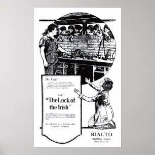 'Das Glück der Iren' 1920 Vintager Film und Plakat