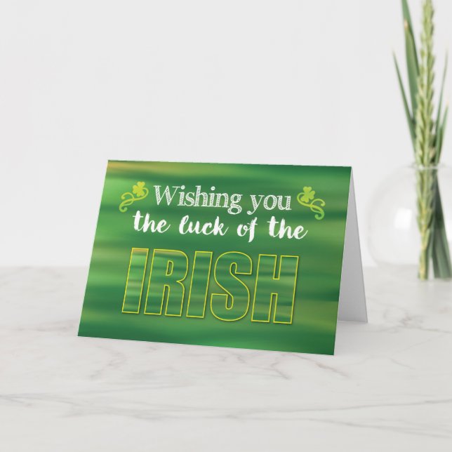 Das Glück der Iren, der Grüne St. Patrick's Day Karte (Vorderseite)