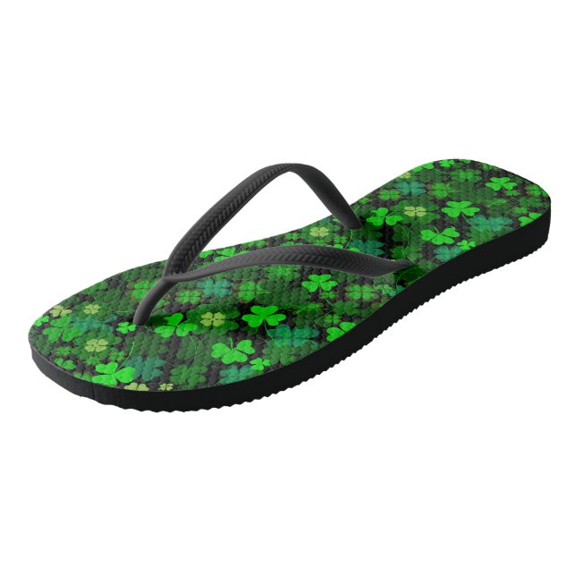 Das Glück der irischen Kleeblätter Flip Flops (Schrägansicht)