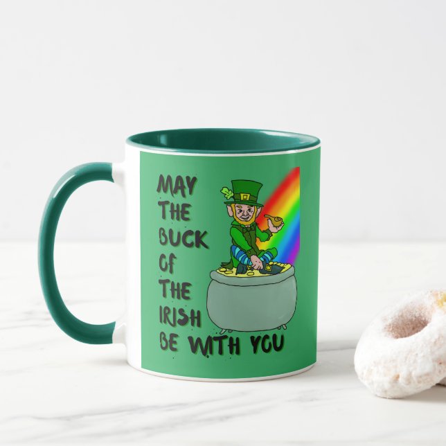 Das Glück der irischen St. Patrick's Tasse (Mit Donut)