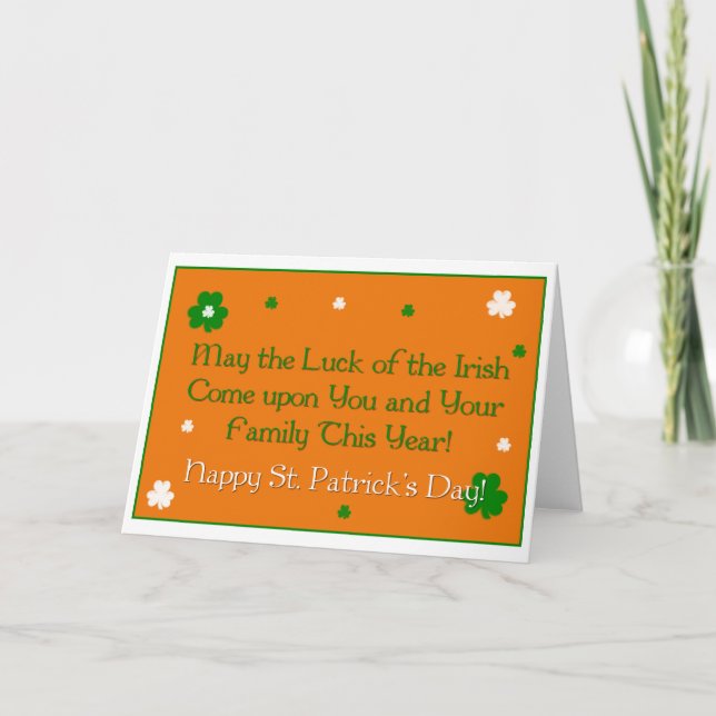 Das Glück der Irish Proverb St. Patrick's Day Card Karte (Vorderseite)