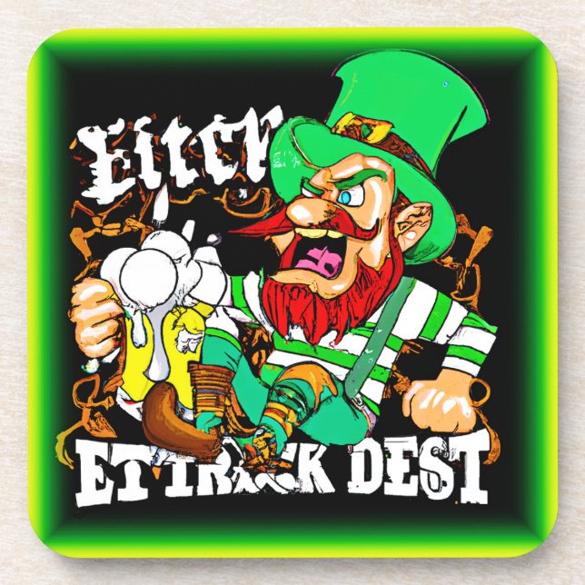 Das Glück des Irish St Patricks Day. Jetzt kaufen Getränkeuntersetzer (Vorderseite)
