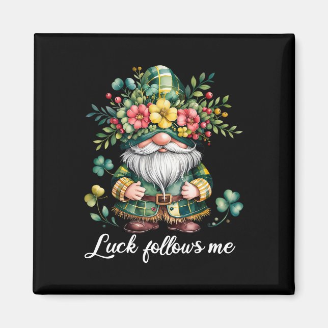 Das Glück folgt mir St Patricks Day Grüne Glückige Magnet (Vorne)