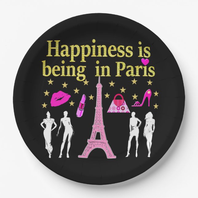 DAS GLÜCK IST IN PARIS PAPPTELLER (Vorderseite)