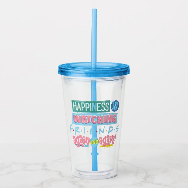 Das Glück sieht sich immer wieder FRIENDS™ an Acryltrinkbecher (Vorderseite)