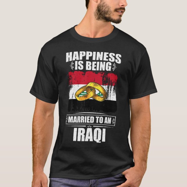 Das Glück wird einem Iraker Verheiratet T-Shirt (Vorderseite)