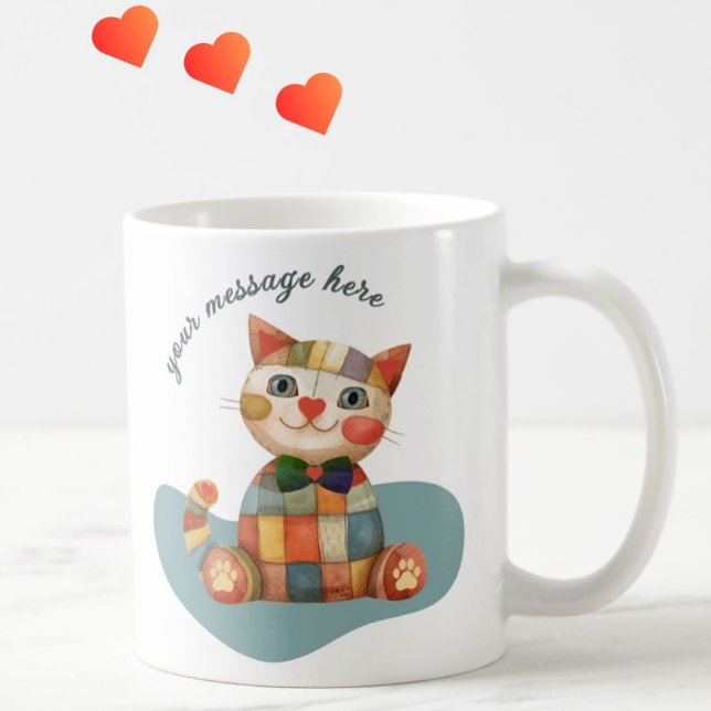 Das glückliche, farbenfrohe Patchwork ist einzigar Kaffeetasse (Von Creator hochgeladen)
