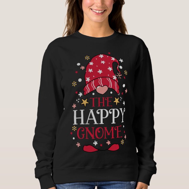 Das glückliche Gnome Funny Christmas Gnomes Family Sweatshirt (Vorderseite)