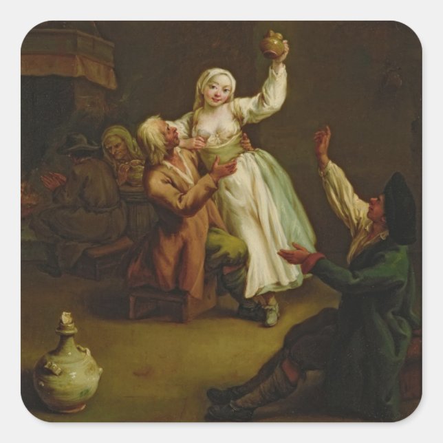 Das glückliche Paar Quadratischer Aufkleber (Vorderseite)