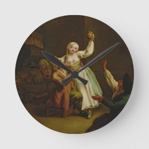 Das glückliche Paar Runde Wanduhr