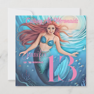 Das glückliche Party der Meerjungfrau Einladung