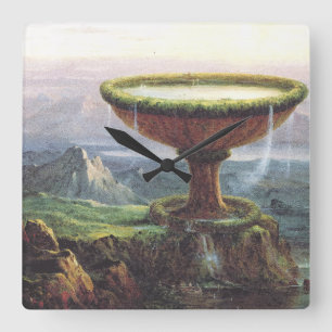 Das Goblet des Titan von Thomas Cole Quadratische Wanduhr