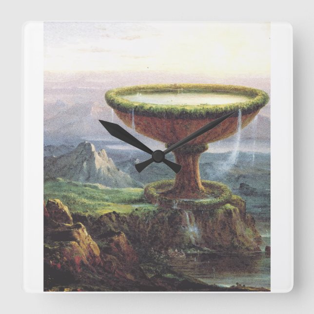 Das Goblet des Titan von Thomas Cole Quadratische Wanduhr (Vorderseite)