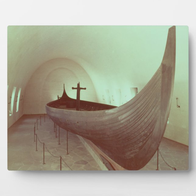 Das Gokstad-Langschiff (Holz) Fotoplatte (Vorderseite)