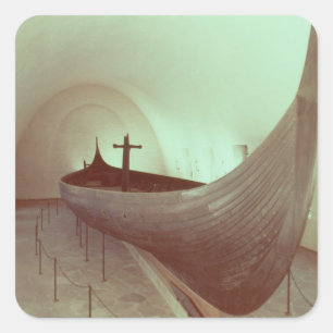 Das Gokstad longship (Holz) Quadratischer Aufkleber