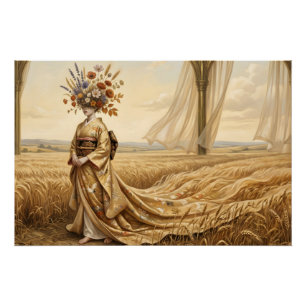 Das goldene Echo: Surrealer botanischer Geist in d Poster