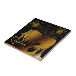 Das goldene Einhorn Fliese
