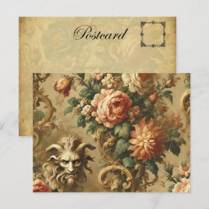 Das goldene Feuer - gotisch Viktorianisch Feiertagspostkarte