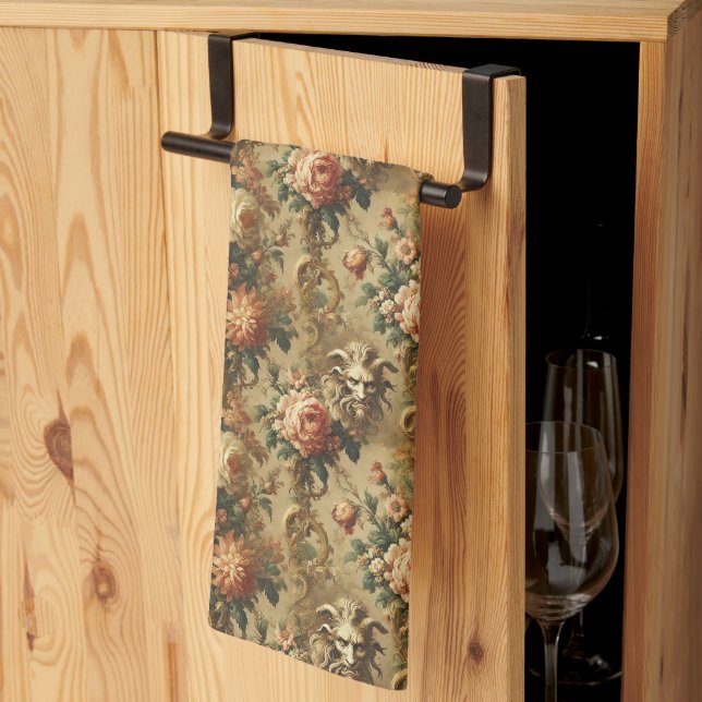 Das goldene Feuer - gotisch Viktorianisch Geschirrtuch (Drittel gefaltet)