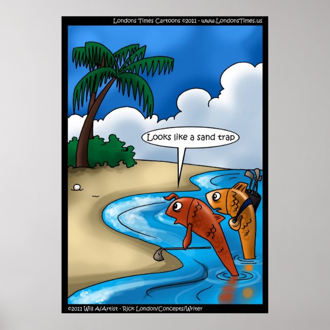 Das goldene Fish Funny Poster druckt (Vorne)