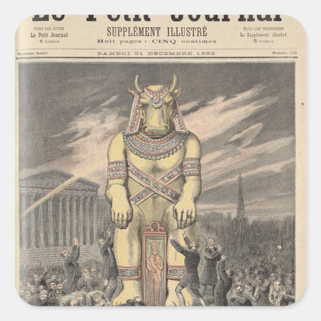 Das Goldene Kalb Quadratischer Aufkleber (Vorderseite)
